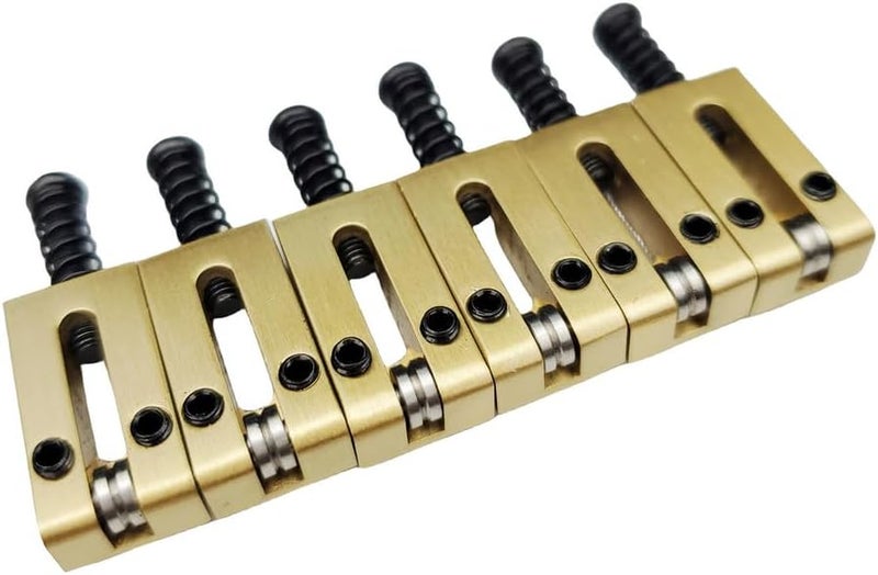 Kaynes 6PCS 10.5MM Guitar Bridge Roller Saddles – Brass Tremolo Bridges Saddle for Fender Telecaster Tele Stratocaster Strat ST TL Style Electric Guitar Replacement - Image 4
